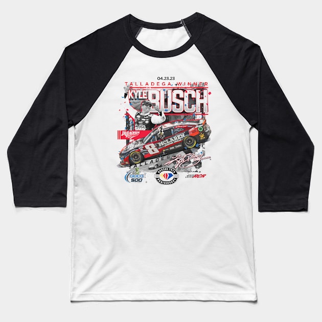 Kyle Busch 500 Race Winner Baseball T-Shirt by art.Hamdan